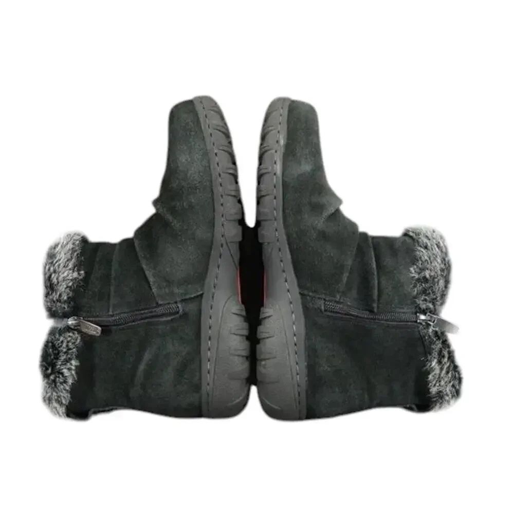 Khombu Shoes Womens 8 Bootie Winter Leather Faux Fur All Weather Lindsey Buckle